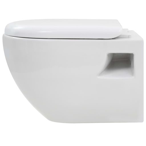 Fekete falra szerelhető kerámia WC rejtett magas tartállyal