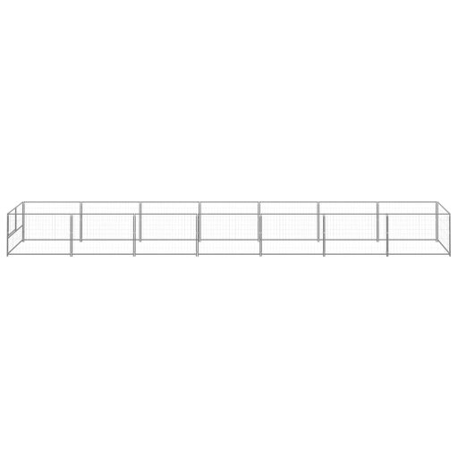 Ezüstszínű acél kutyakennel 7 m²