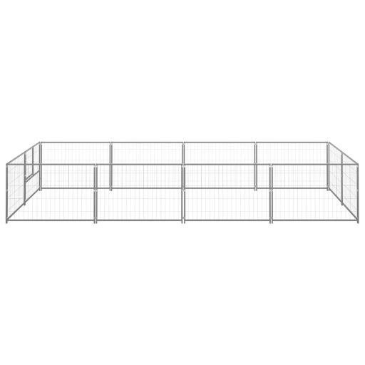 Ezüstszínű acél kutyakennel 8 m²