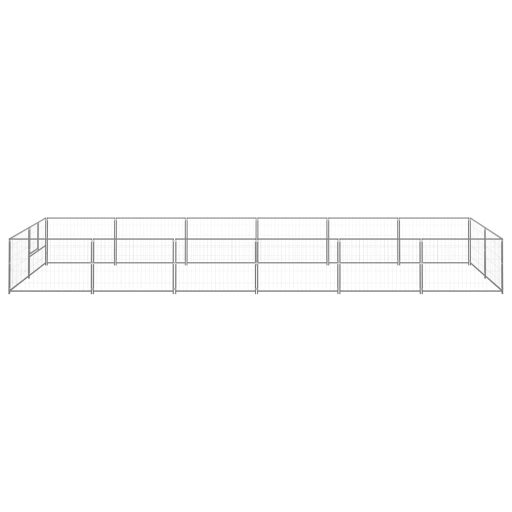Ezüstszínű acél kutyakennel 12 m²