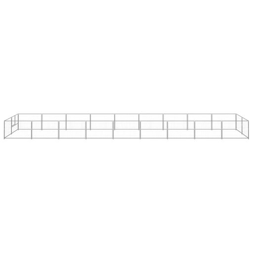 Ezüstszínű acél kutyakennel 18 m²