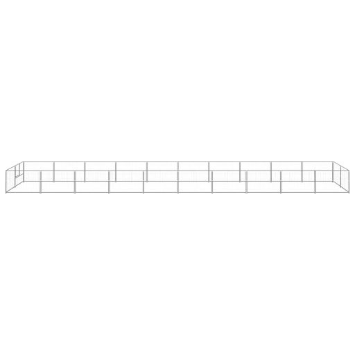 Ezüstszínű acél kutyakennel 20 m²