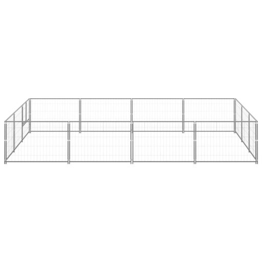 Ezüstszínű acél kutyakennel 12 m²
