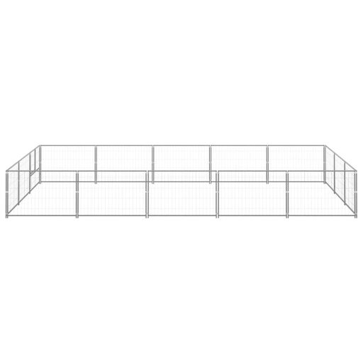 Ezüstszínű acél kutyakennel 15 m²