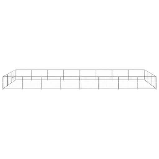 Ezüstszínű acél kutyakennel 24 m²