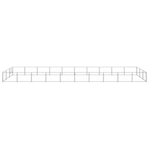 Ezüstszínű acél kutyakennel 30 m²
