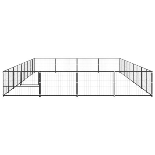 Fekete acél kutyakennel 36 m²