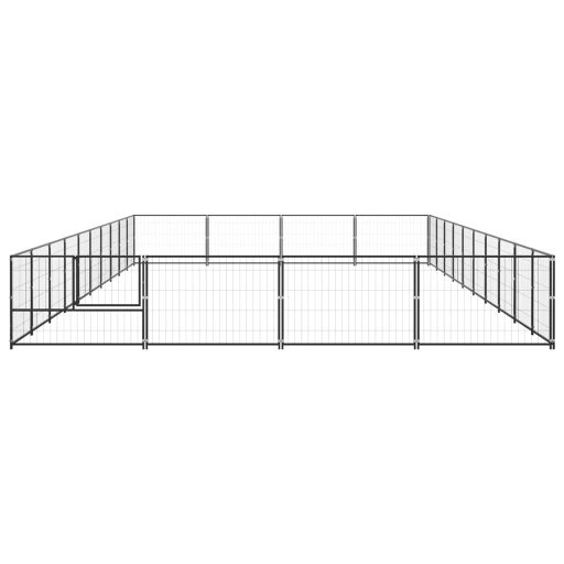 Fekete acél kutyakennel 40 m²