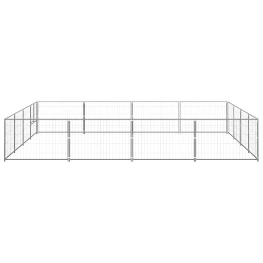 Ezüstszínű acél kutyakennel 16 m²
