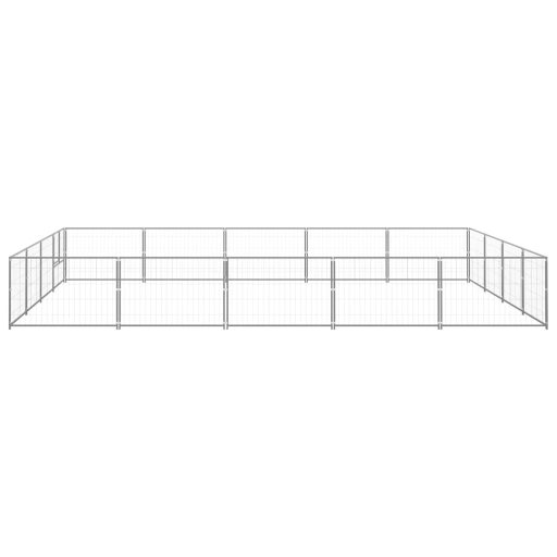 Ezüstszínű acél kutyakennel 20 m²