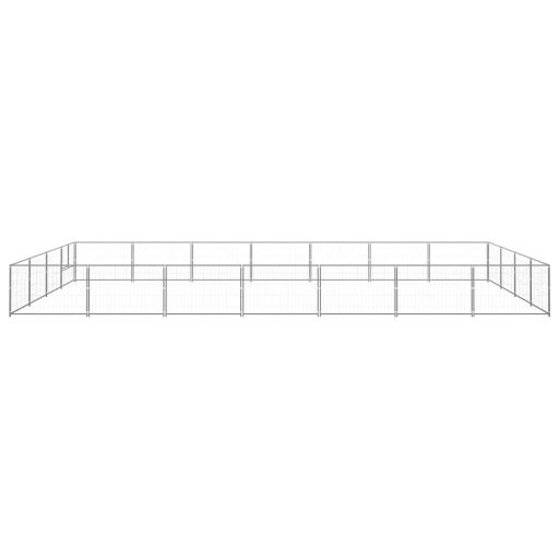 Ezüstszínű acél kutyakennel 28 m²