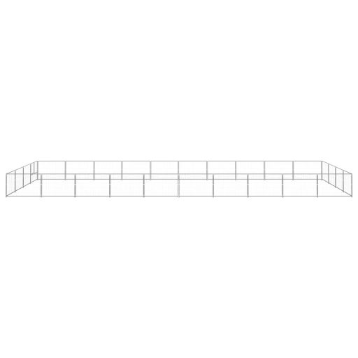 Ezüstszínű acél kutyakennel 40 m²