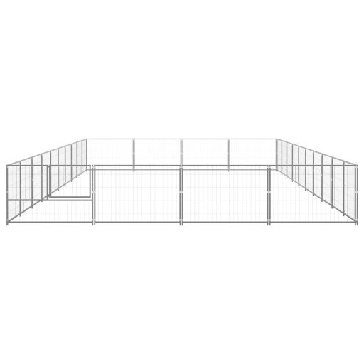 Ezüstszínű acél kutyakennel 40 m²