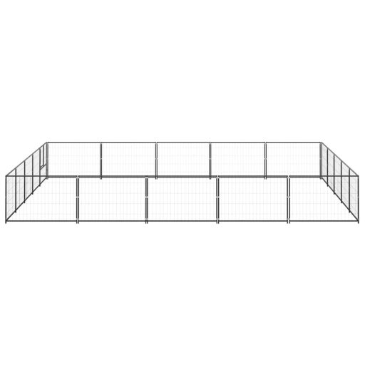 Fekete acél kutyakennel 25 m²