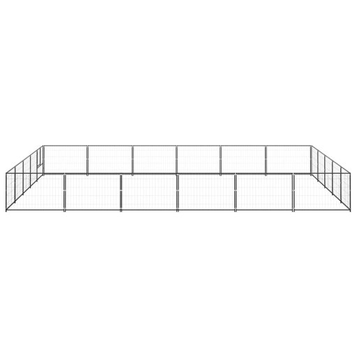 Fekete acél kutyakennel 30 m²