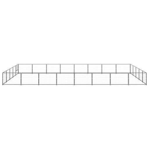Fekete acél kutyakennel 40 m²