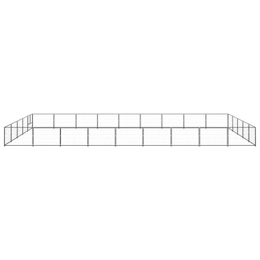 Fekete acél kutyakennel 45 m²