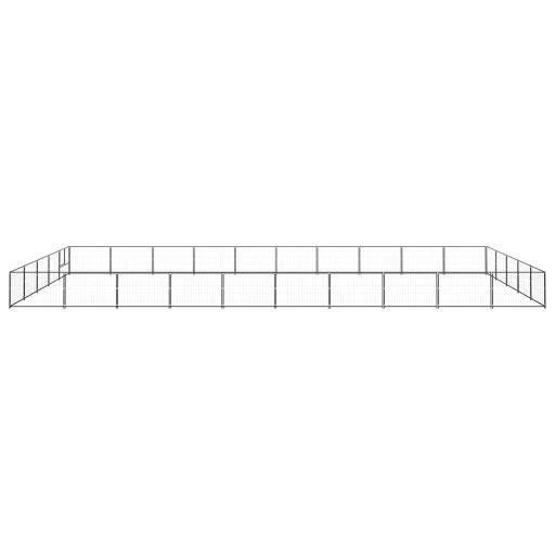 Fekete acél kutyakennel 50 m²