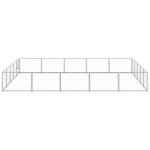 Ezüstszínű acél kutyakennel 25 m²