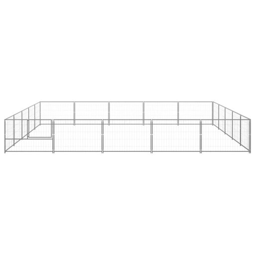 Ezüstszínű acél kutyakennel 25 m²