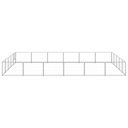 Ezüstszínű acél kutyakennel 30 m²