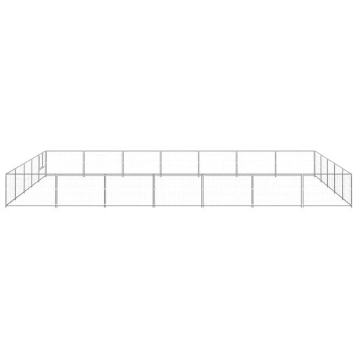 Ezüstszínű acél kutyakennel 35 m²