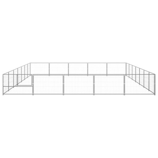 Ezüstszínű acél kutyakennel 35 m²