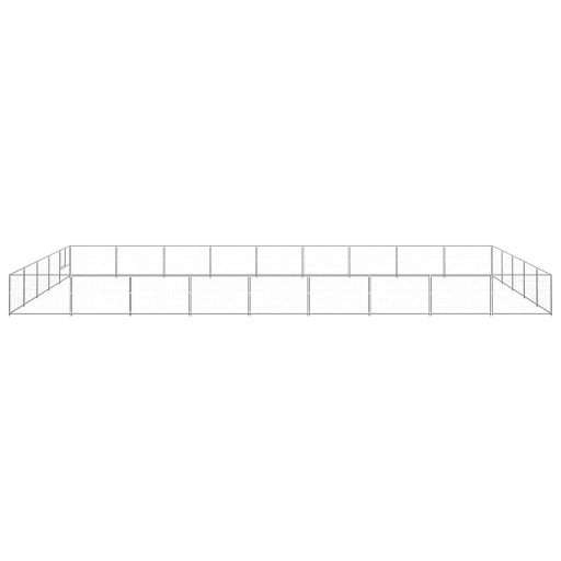 Ezüstszínű acél kutyakennel 45 m²