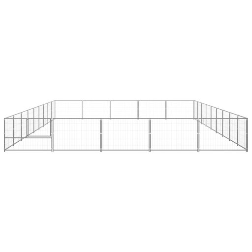Ezüstszínű acél kutyakennel 45 m²
