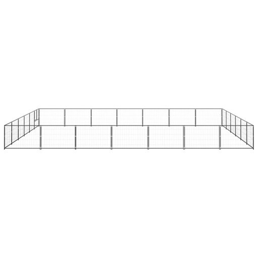 Fekete acél kutyakennel 42 m²