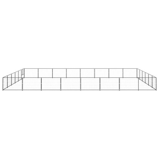 Fekete acél kutyakennel 48 m²