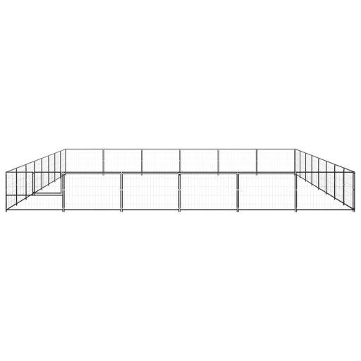 Fekete acél kutyakennel 48 m²
