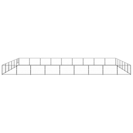 Fekete acél kutyakennel 54 m²