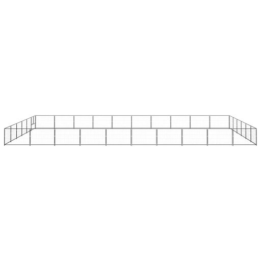 Fekete acél kutyakennel 60 m²