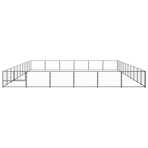 Fekete acél kutyakennel 60 m²