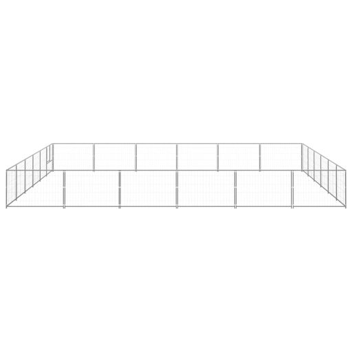 Ezüstszínű acél kutyakennel 36 m²