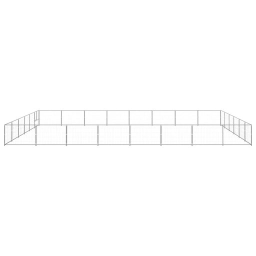 Ezüstszínű acél kutyakennel 48 m²