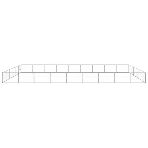 Ezüstszínű acél kutyakennel 54 m²