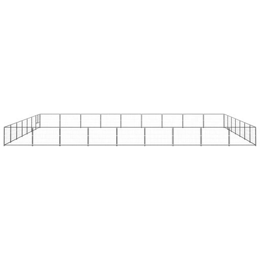 Fekete acél kutyakennel 63 m²