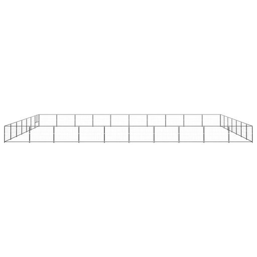 Fekete acél kutyakennel 70 m²