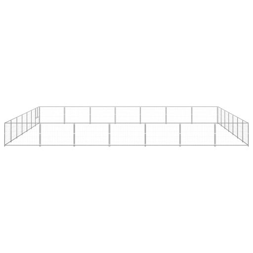 Ezüstszínű acél kutyakennel 49 m²