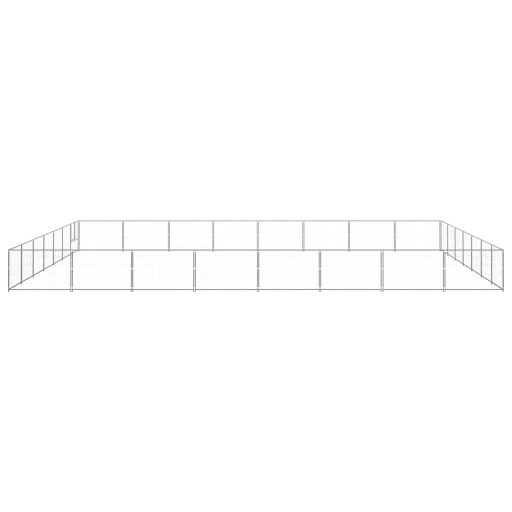 Ezüstszínű acél kutyakennel 56 m²