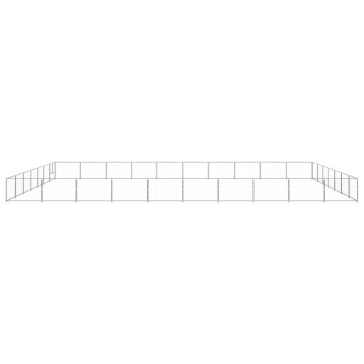 Ezüstszínű acél kutyakennel 70 m²