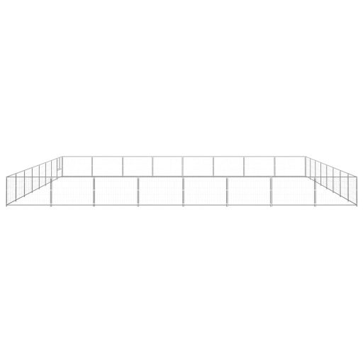 Ezüstszínű acél kutyakennel 64 m²