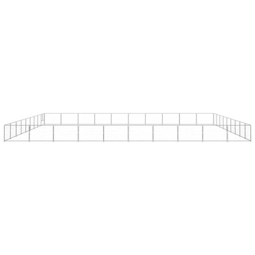Ezüstszínű acél kutyakennel 90 m²