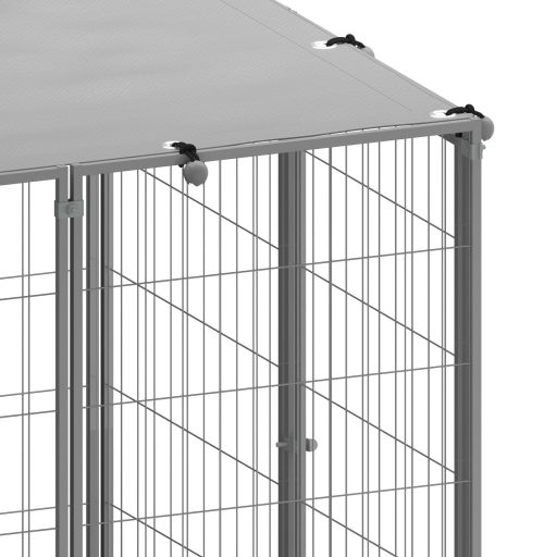 Ezüstszínű acél kutyakennel 8,47 m²