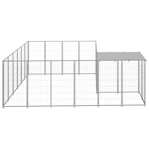 Ezüstszínű acél kutyakennel 8,47 m²