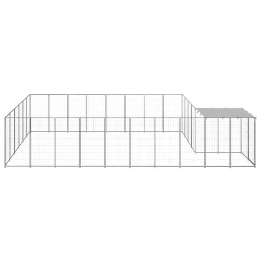 Ezüstszínű acél kutyakennel 15,73 m²
