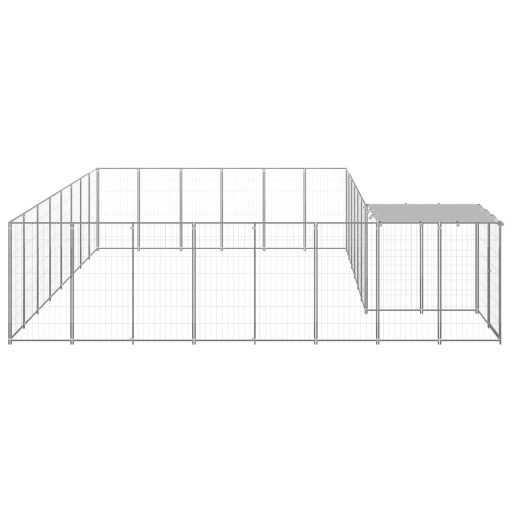 Ezüstszínű acél kutyakennel 15,73 m²