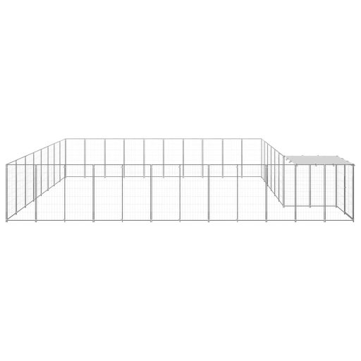 Ezüstszínű acél kutyakennel 25,41 m²